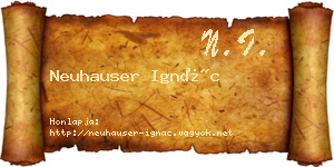 Neuhauser Ignác névjegykártya